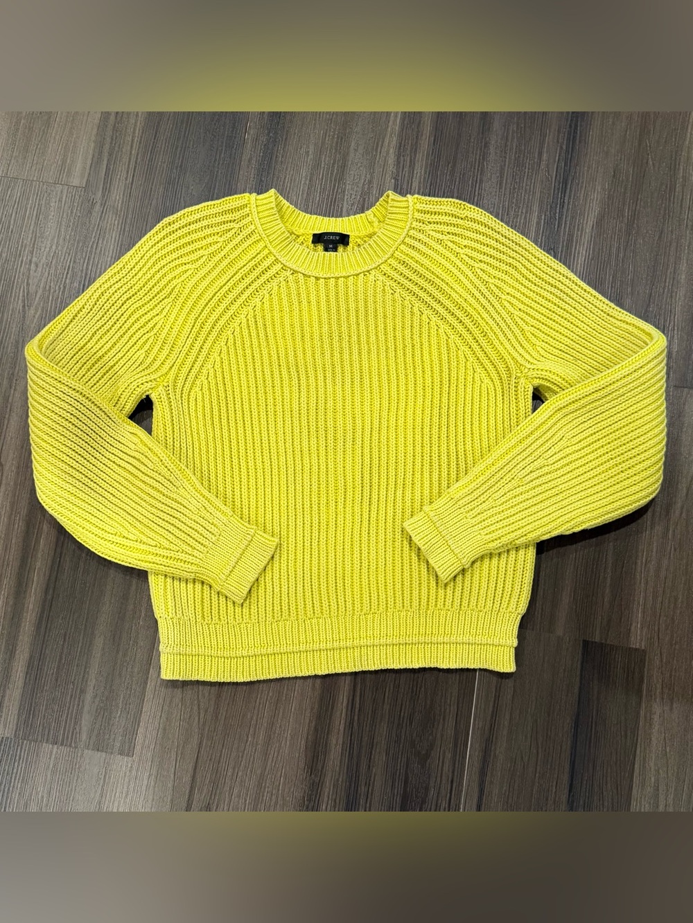 J.Crew Garment-Washed Crewneck Sweater Women’s Medium Yellow Cotton